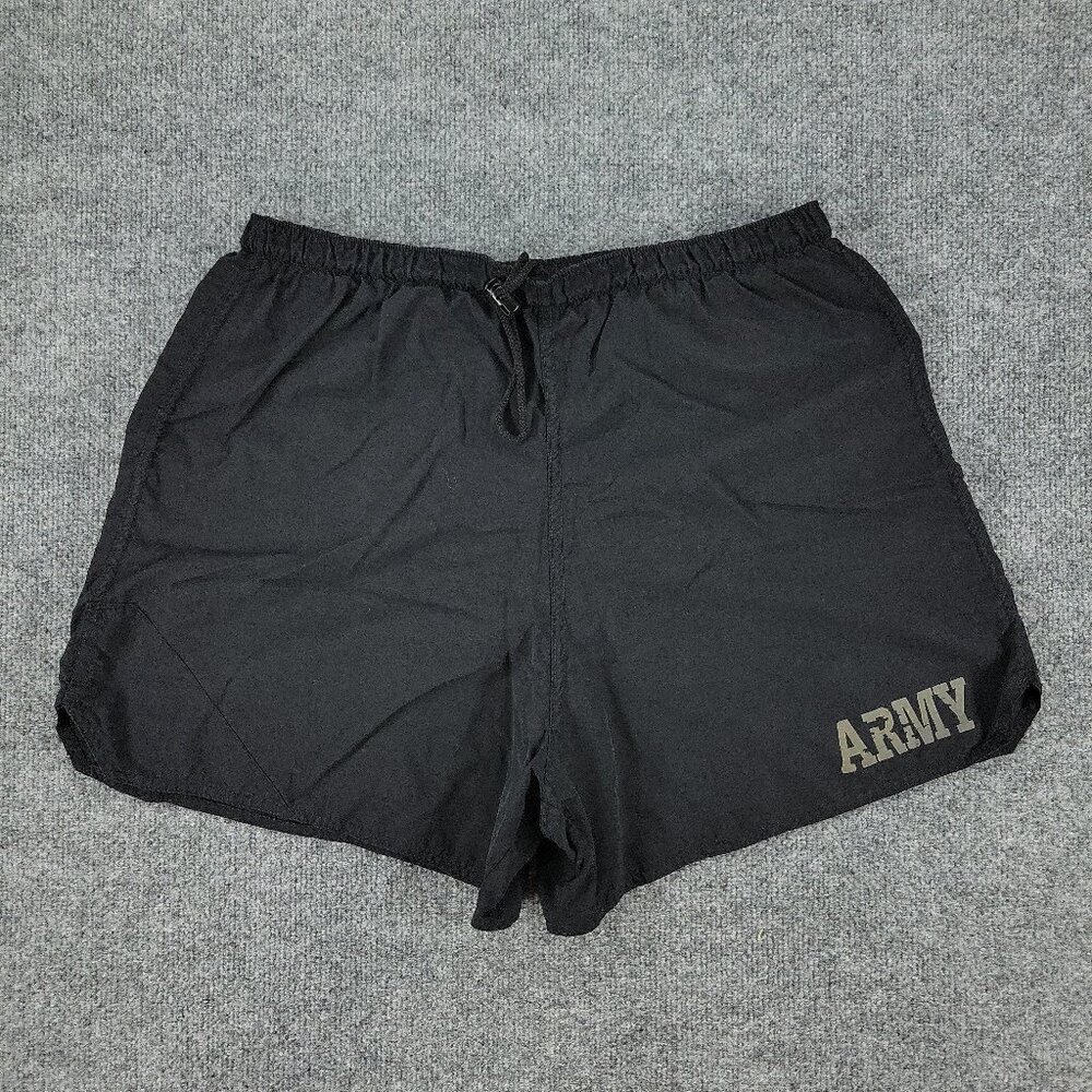Army Shorts Men XL Black Activewear PFU Trunks Physical Fitness Drawstring 31x4